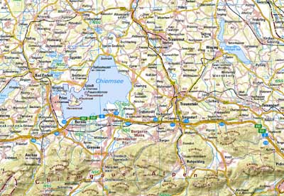 Ausschnitt aus der Kartenprobe DTK250 "Voralpen mit Hochgebirge"