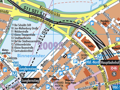 Ausschnitt aus dem Hamburg Stadtplan