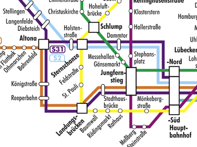 Ausschnitt aus dem Schnellbahnplan Hamburg