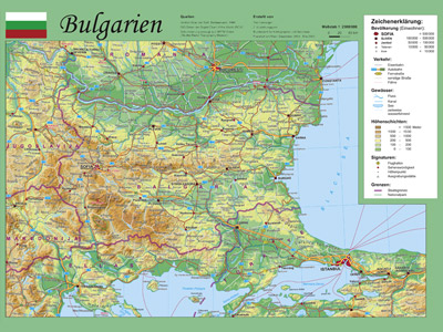 Chorographische Karte von Bulgarien