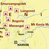 Ausschnitt aus einer thematischen Karte über die Vulkane Kenias